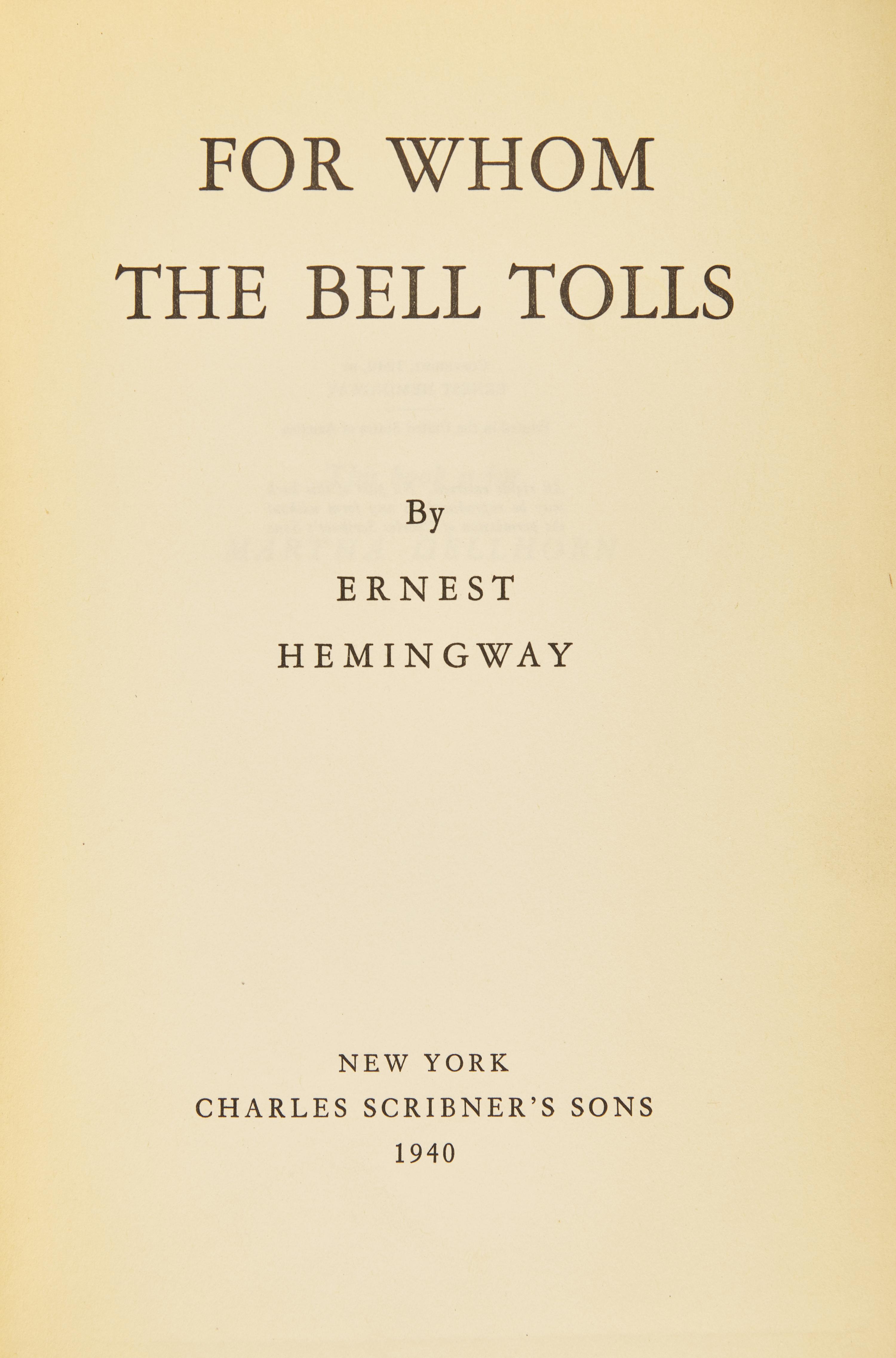 [Literature] Hemingway, Ernest. For Whom the Bell Tolls