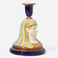 A Wedgwood Majolica Egyptian Revival "Philae" Candleholder UK, 1860s