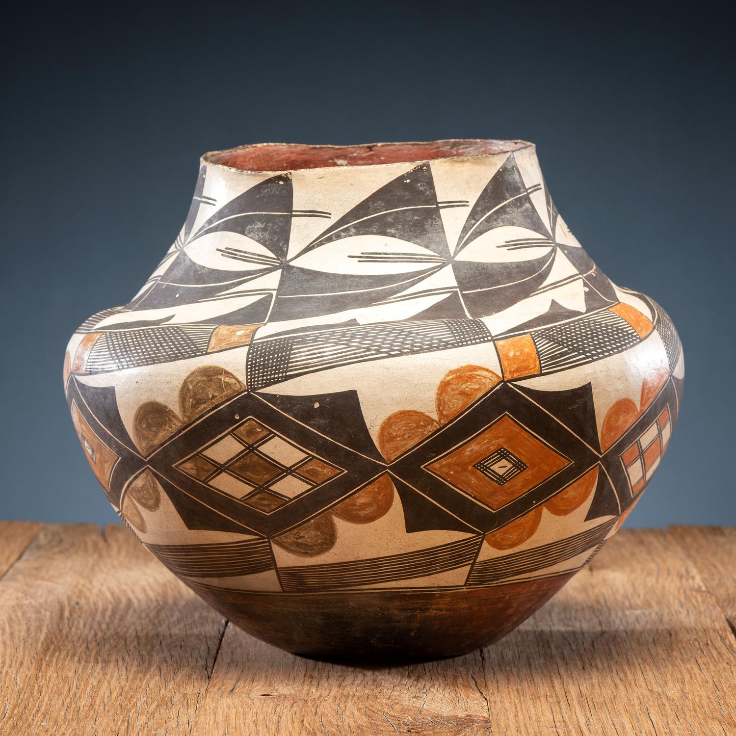 Acoma Polychrome Pottery Olla