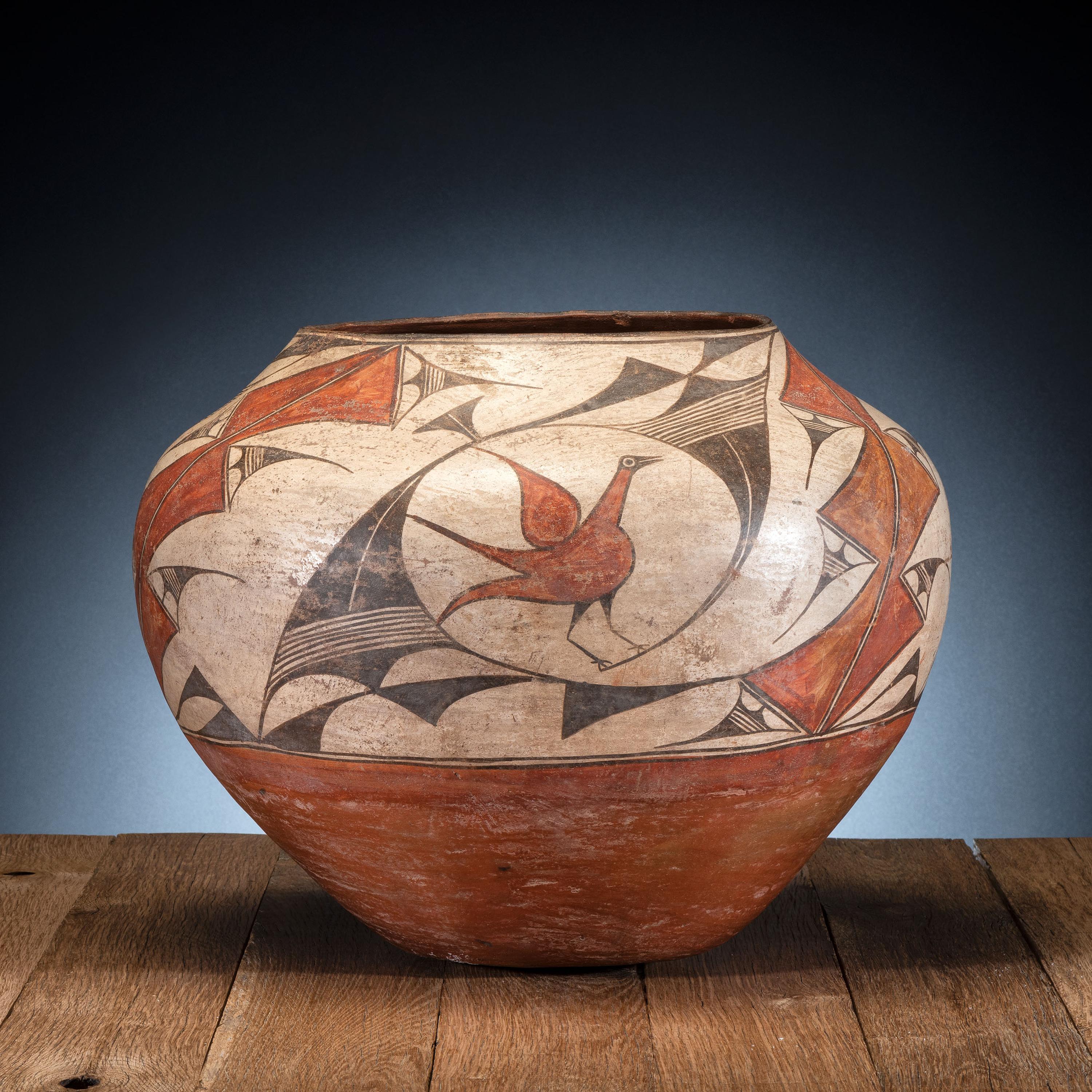 Zia Polychrome Pottery Olla, with Birds