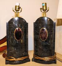 A Pair of Stone Veneered Table Lamps Height 28 1/4 inches. — SECOND HALF 20TH CENTURY