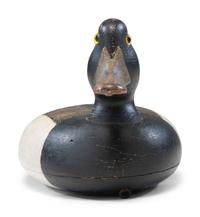 A Carved and Painted Wood Bluebill Drake Decoy, Attributed to Fred Allen (American, 1838-1912)