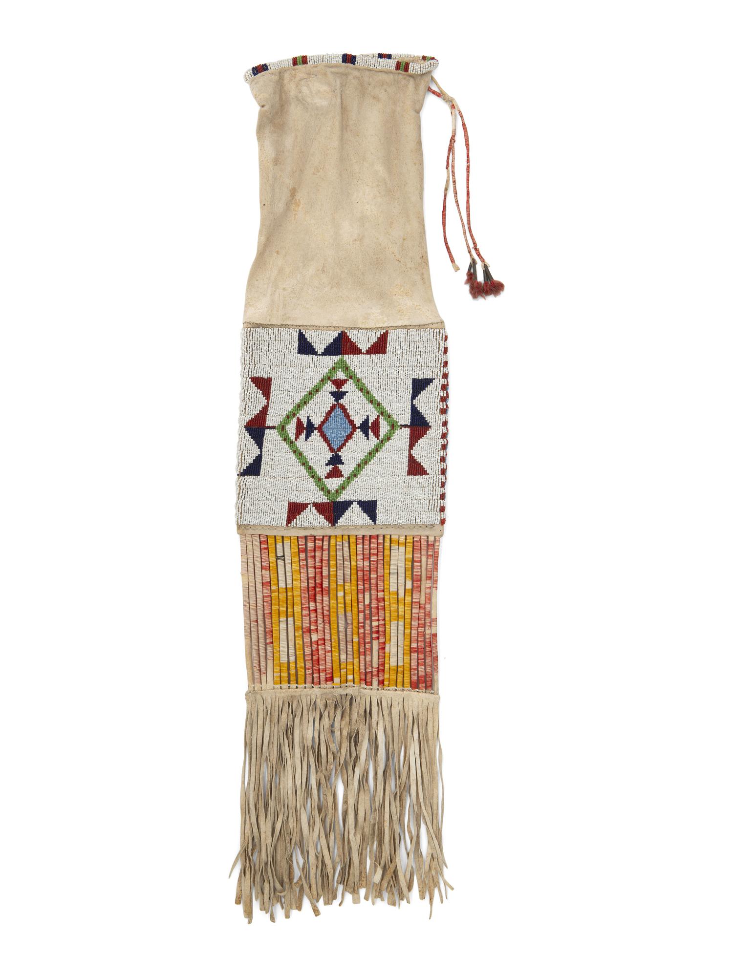 Sioux Beaded Hide Tobacco Bag