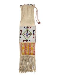 Sioux Beaded Hide Tobacco Bag