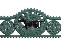 A Victorian Style 'Fern and Dog' Cast Iron Bench