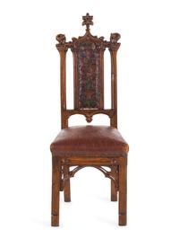 A Gothic Revival Walnut Side Chair