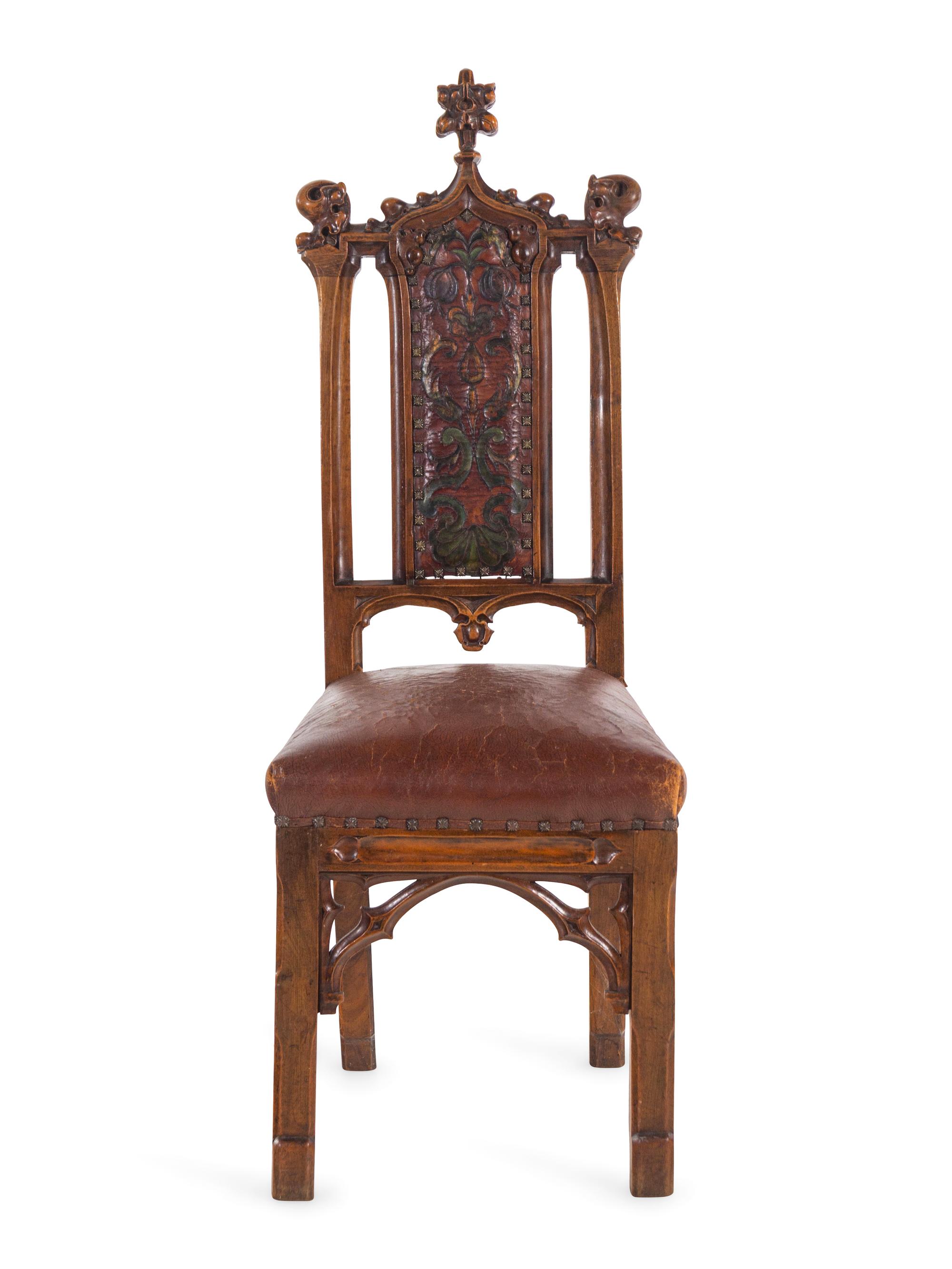 A Gothic Revival Walnut Side Chair