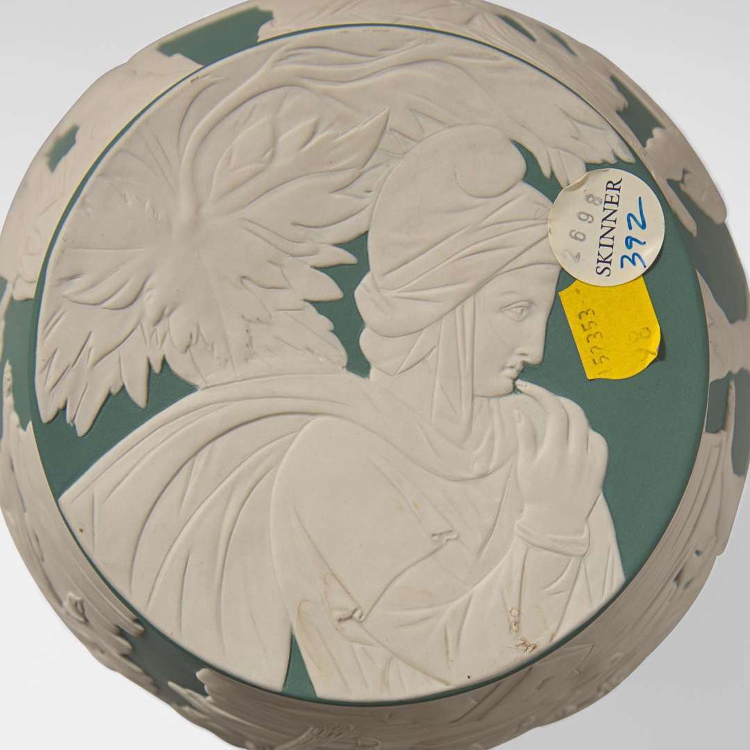 A Wedgwood Solid Teal Jasperware Portland Vase UK, 1980s