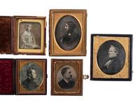 [EARLY PHOTOGRAPHY]. 7 daguerreotype and 2 tintype portraits of subjects posed in profile.