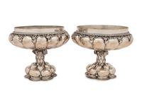 A Pair of German Silver Compotes