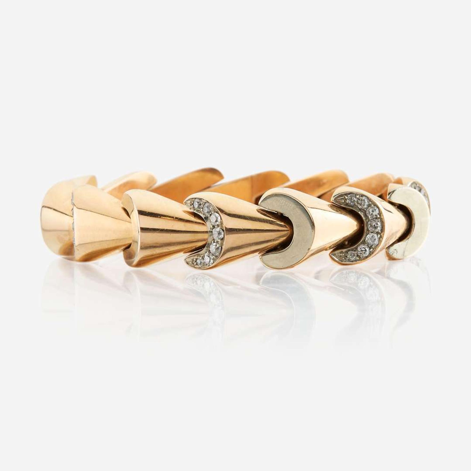 A gold and diamond bracelet