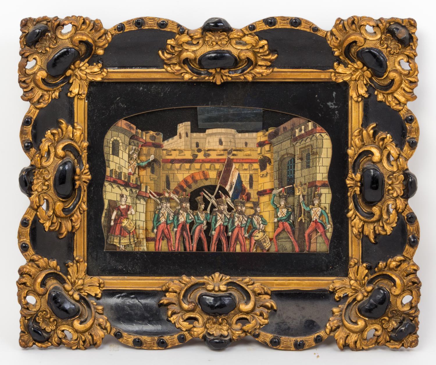 A Decorative Work on Paper Height 14 1/4 x width 17 inches (framed).