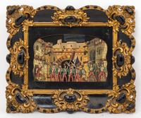 A Decorative Work on Paper Height 14 1/4 x width 17 inches (framed).