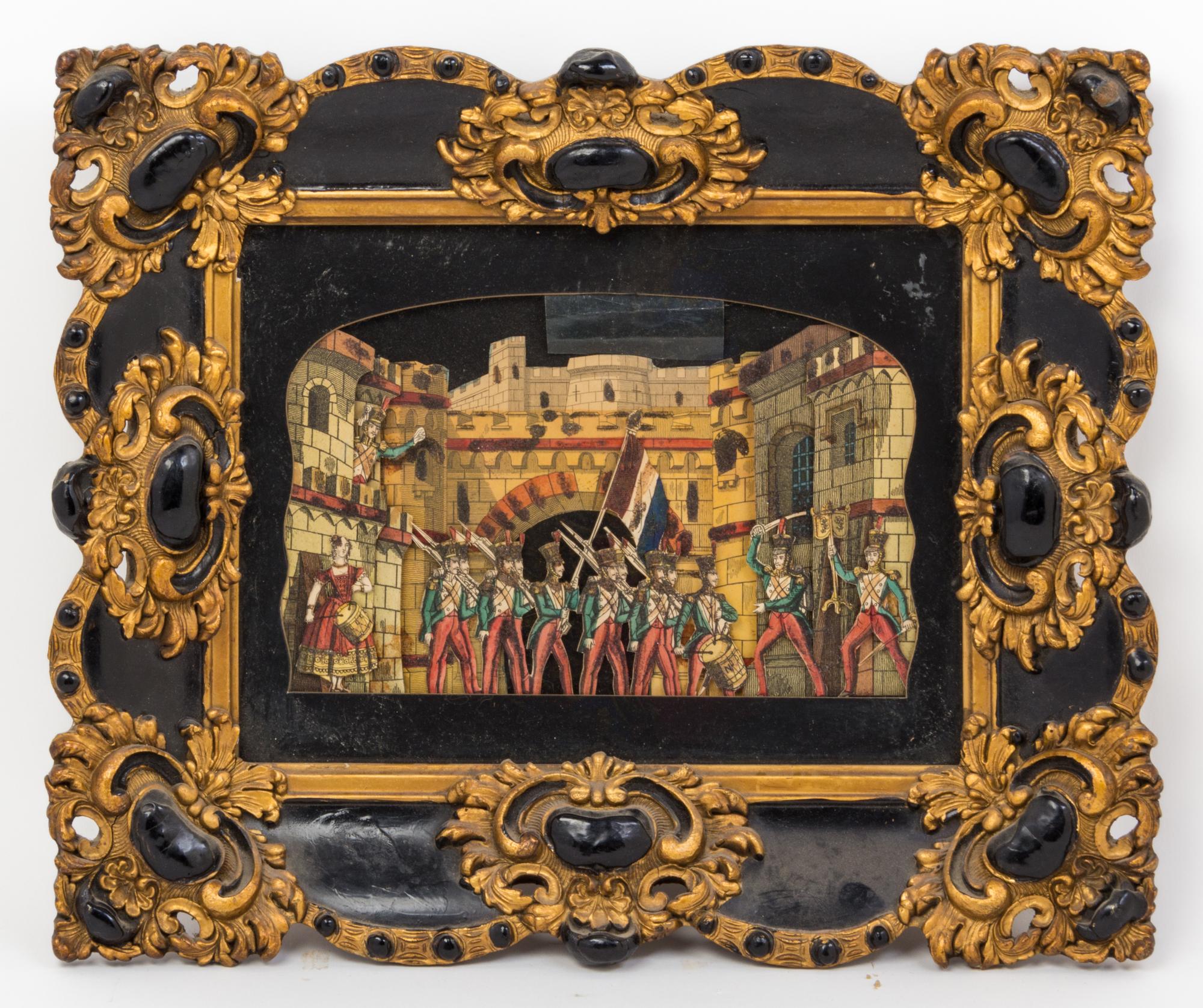 A Decorative Work on Paper Height 14 1/4 x width 17 inches (framed).