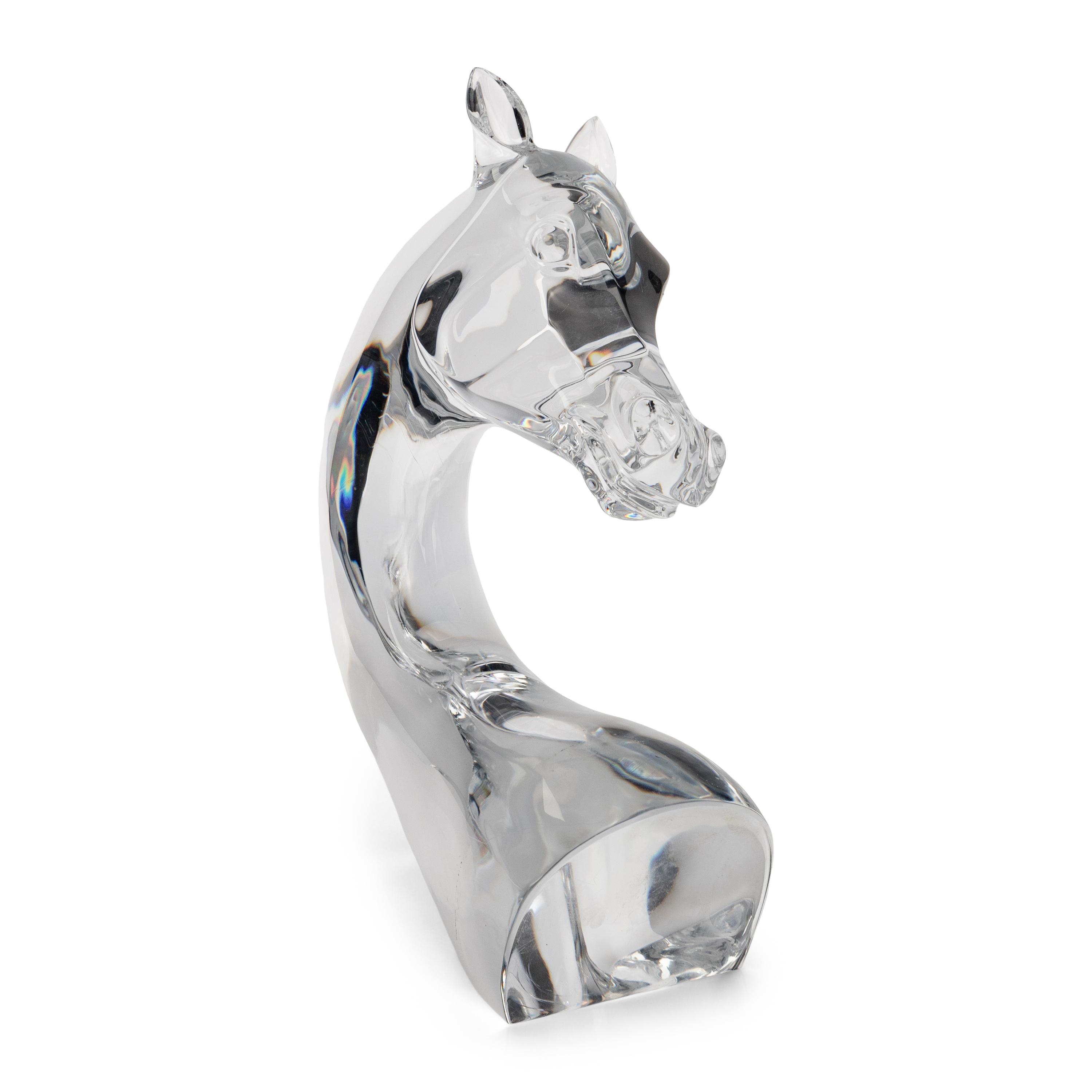 A Lalique Tete de Cheval Sculpture