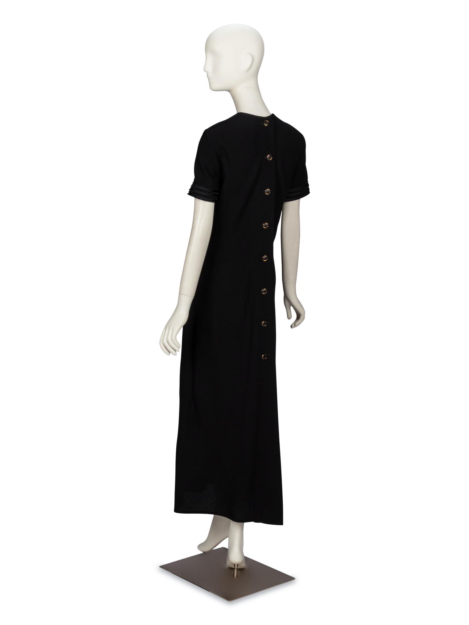 GALANOS, BLACK EVENING GOWN