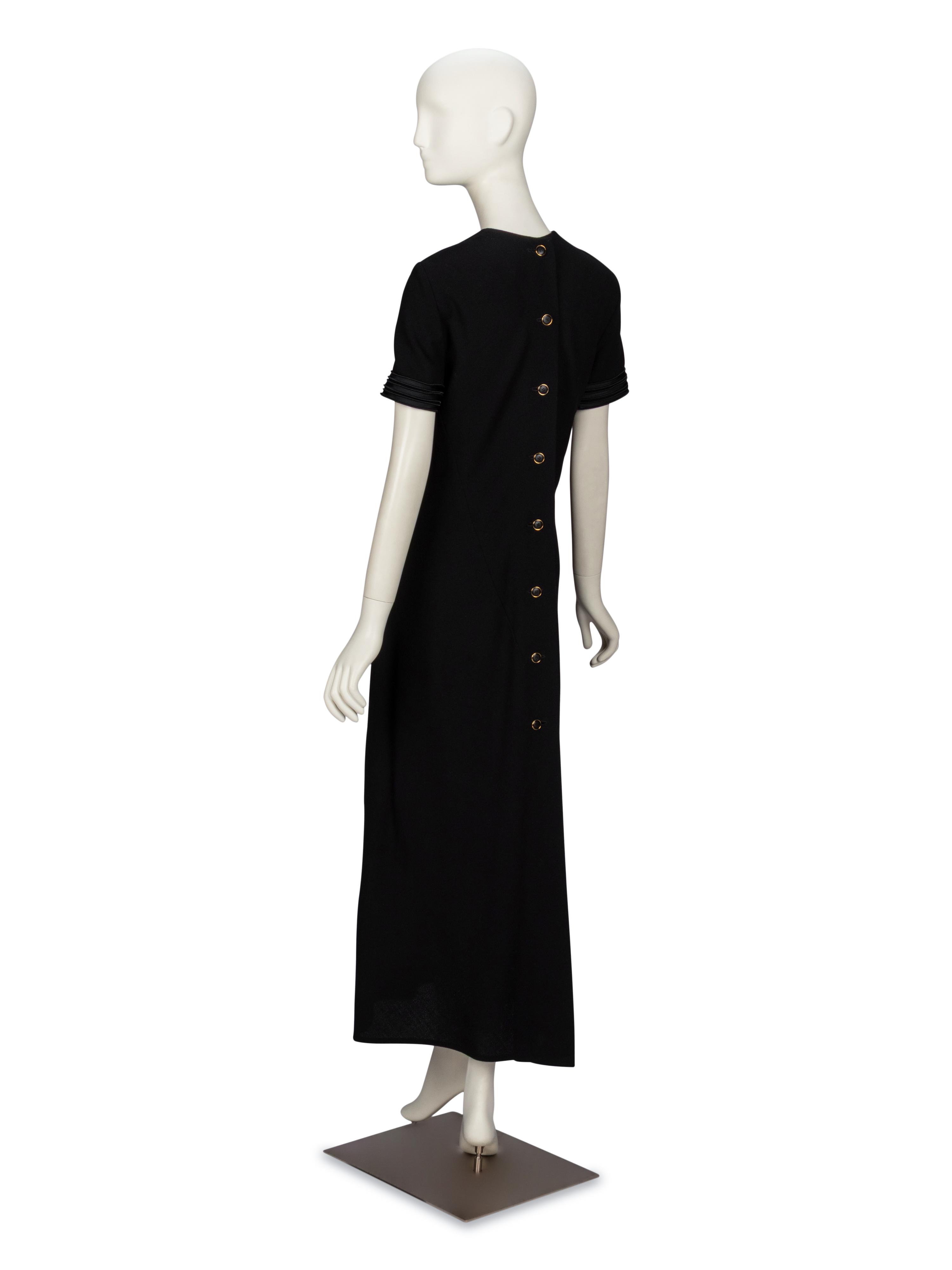 GALANOS, BLACK EVENING GOWN
