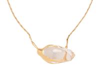STEUBEN, YELLOW GOLD AND GLASS ‘ROSEBUD’ NECKLACE