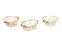 A Group of Three Royal Copenhagen Flora Danica Porcelain Fruit Baskets