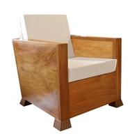 A Set of Three Burl Wood Club Chairs 26" W x 33.5" D x 34" H — Germany, Circa 1930
