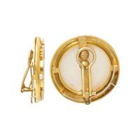 ELIZABETH LOCKE, MOTHER-OF-PEARL, CULTURED PEARL, AND YELLOW GOLD EARRINGS