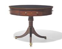 A Regency inlaid mahogany library center table, stamped "Willson London," circa 1820