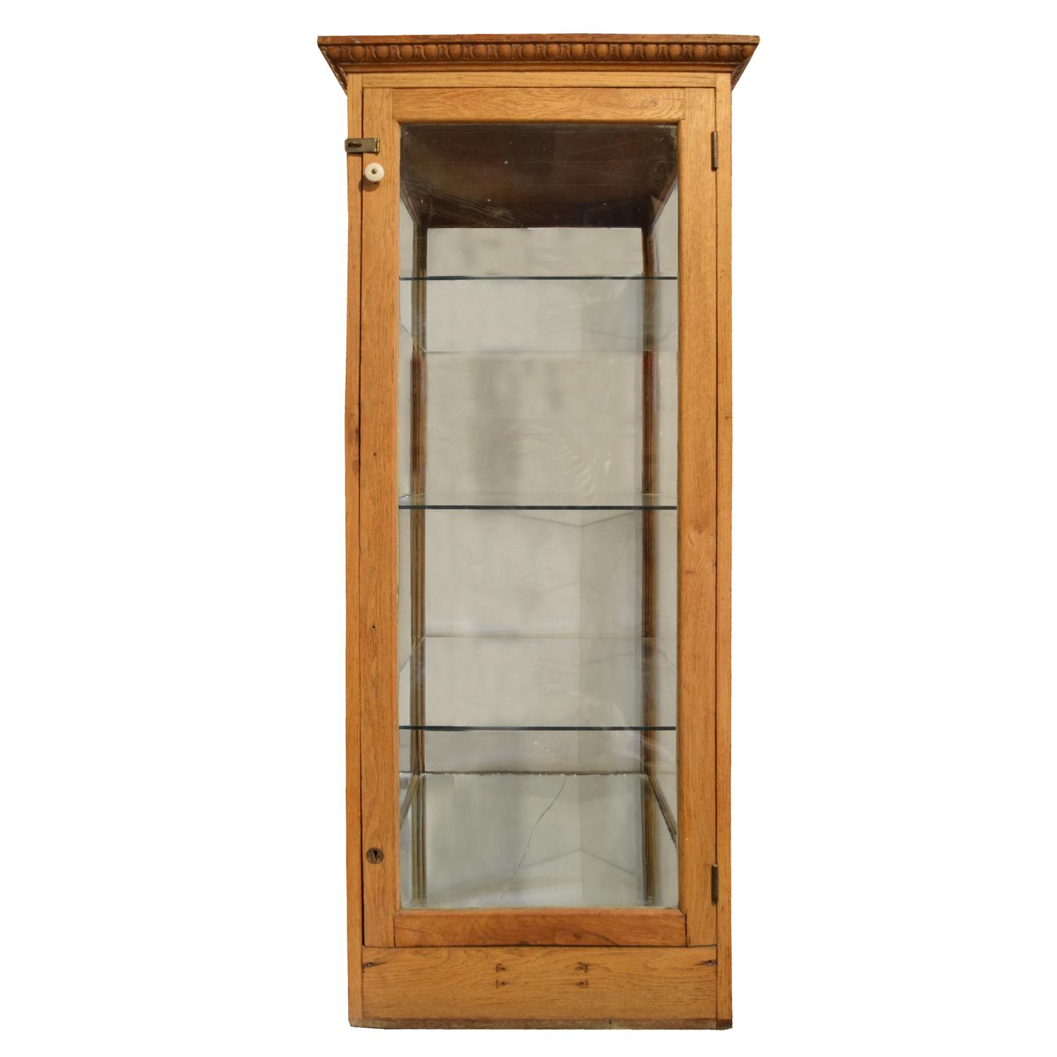 An Oak Showcase 22.5" W x 33" D x 53.5" H — United States, 19th/20th Century