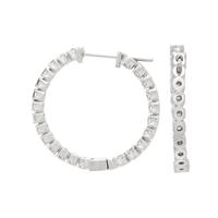 WHITE GOLD AND DIAMOND HOOP EARRINGS