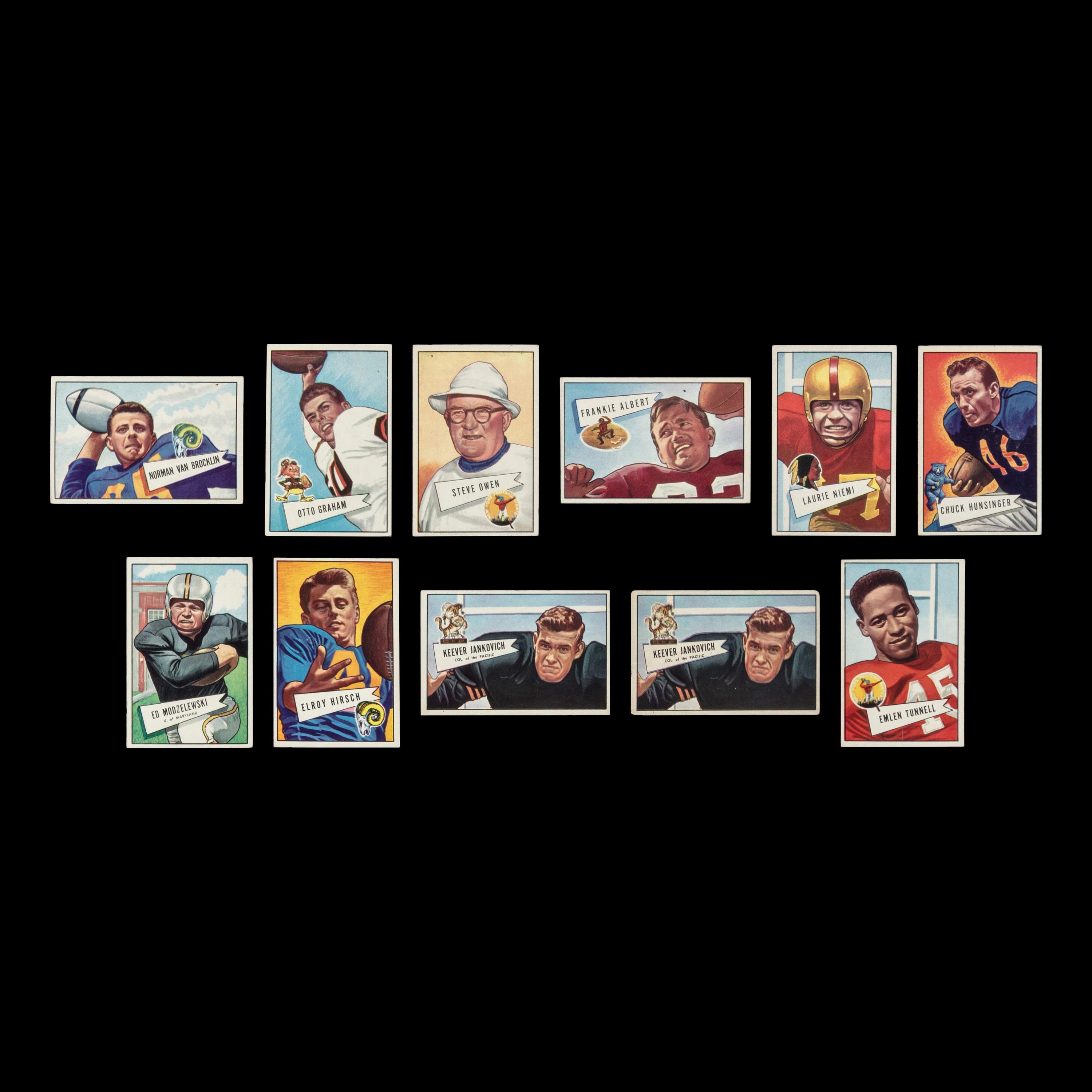A Collection of 1952 Bowman Large and Small Football Cards Including Multiple Hall of Famers (145)
