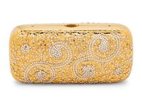 Judith Leiber Gold-Tone Metal/Crystal Minaudière with Tassel