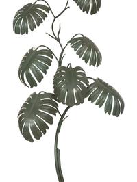 A Green-Painted Metal Lamp Modeled as a Tropical Plant