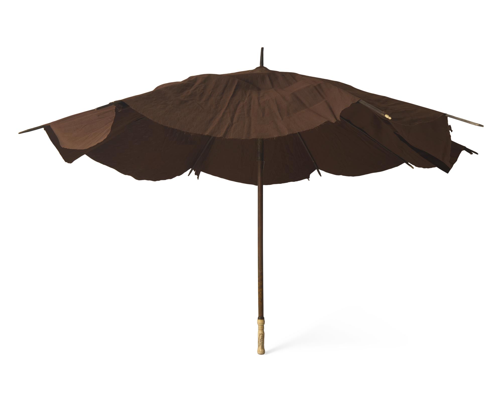 An Umbrella with Scrimshaw Handle