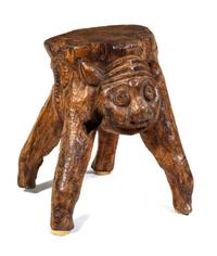 A Carved Foot Stool Height 14 1/4 inches.