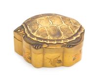 A Small Gilt Lacquer Tortoise-Form Covered Box Length 3 3/4 inches. — 19TH CENTURY