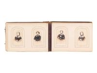 [EARLY PHOTOGRAPHY]. CDV album containing photographs of Mexican and European royalty, generals, and government officials, incl. Benito Juárez and his family.
