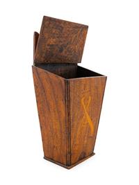 A Marquetry Inlaid Oak Cutlery Box