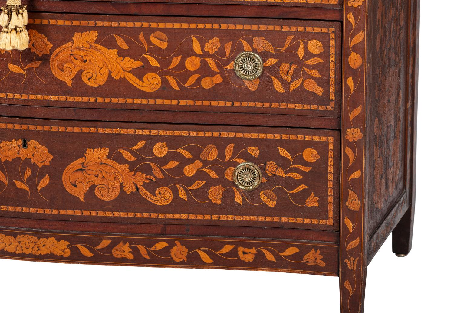 A Dutch Marquetry Chest of Drawers