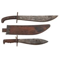 Two US Military Bolos: (1) Model 1910 Bolo & Scabbard and (1) Model 1917 without Scabbard