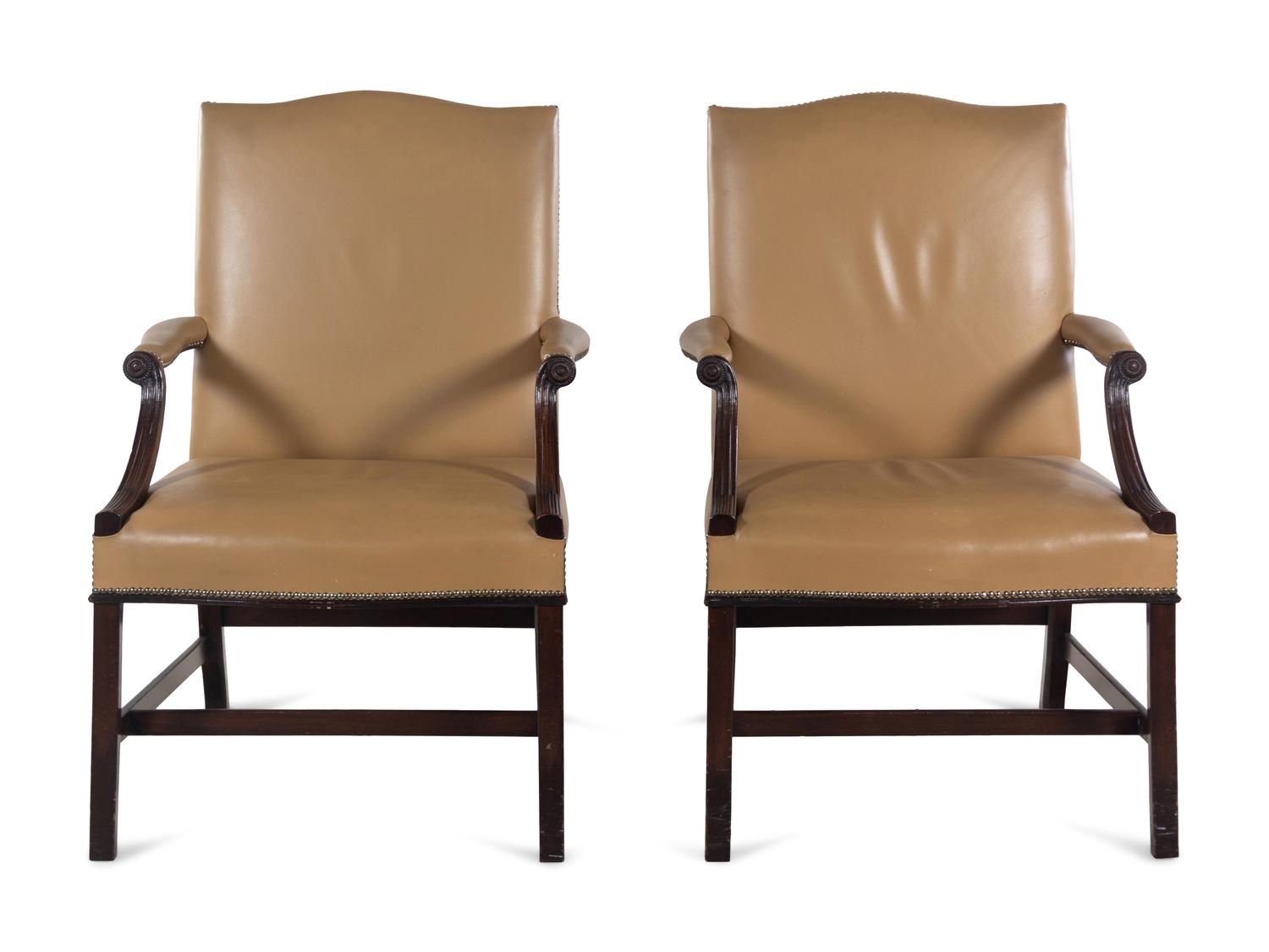 A Pair of George III Style Library Chairs