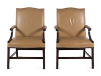 A Pair of George III Style Library Chairs