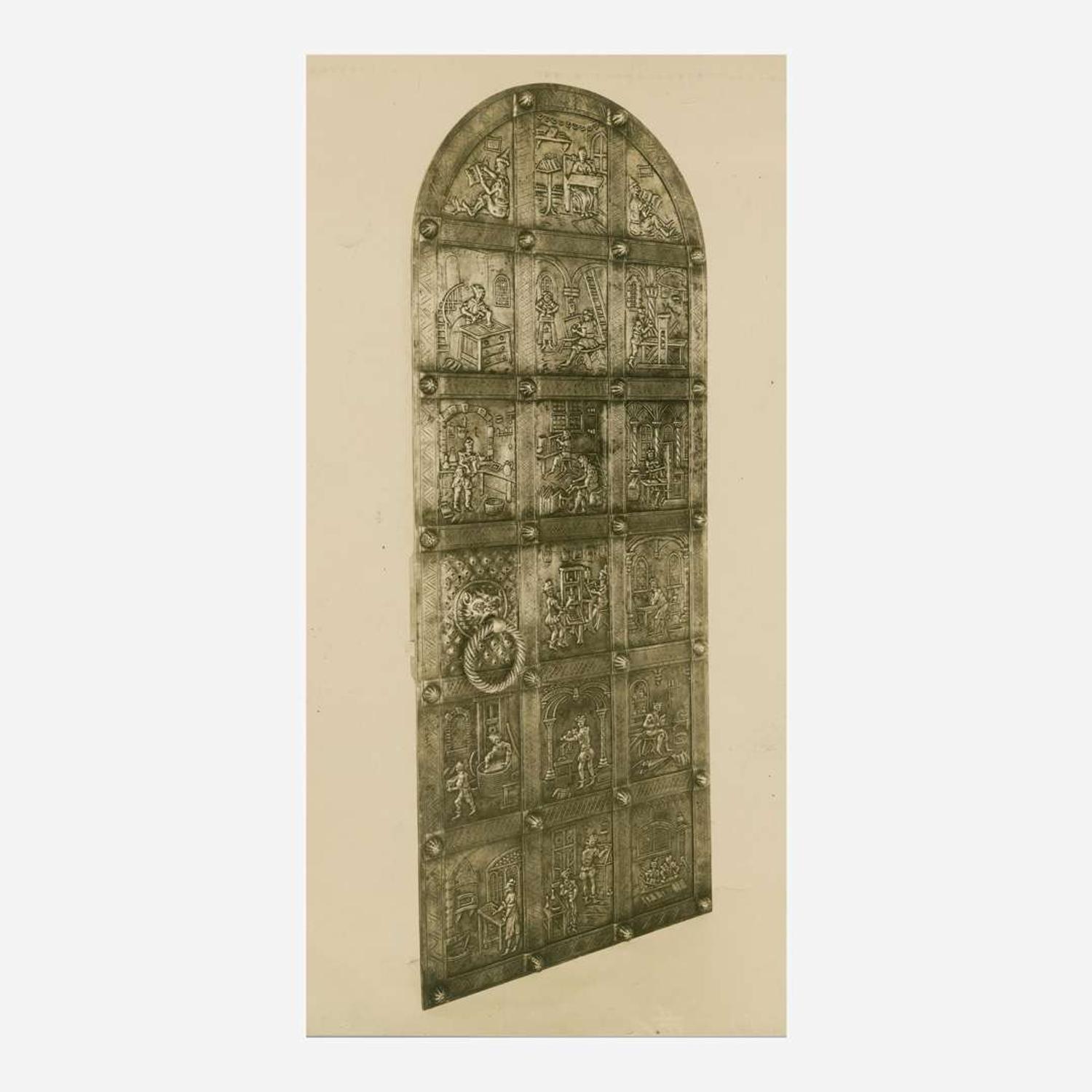 Samuel Yellin (American, b. Ukraine, 1884-1940) Rare and Important "Sketch in Iron", a Study Panel for a Door for the J. Walter Thompson Advertising Agency, New York, circa 1928