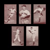 A Collection of 1947-66 Exhibits Baseball Cards Including Jackie Robinson