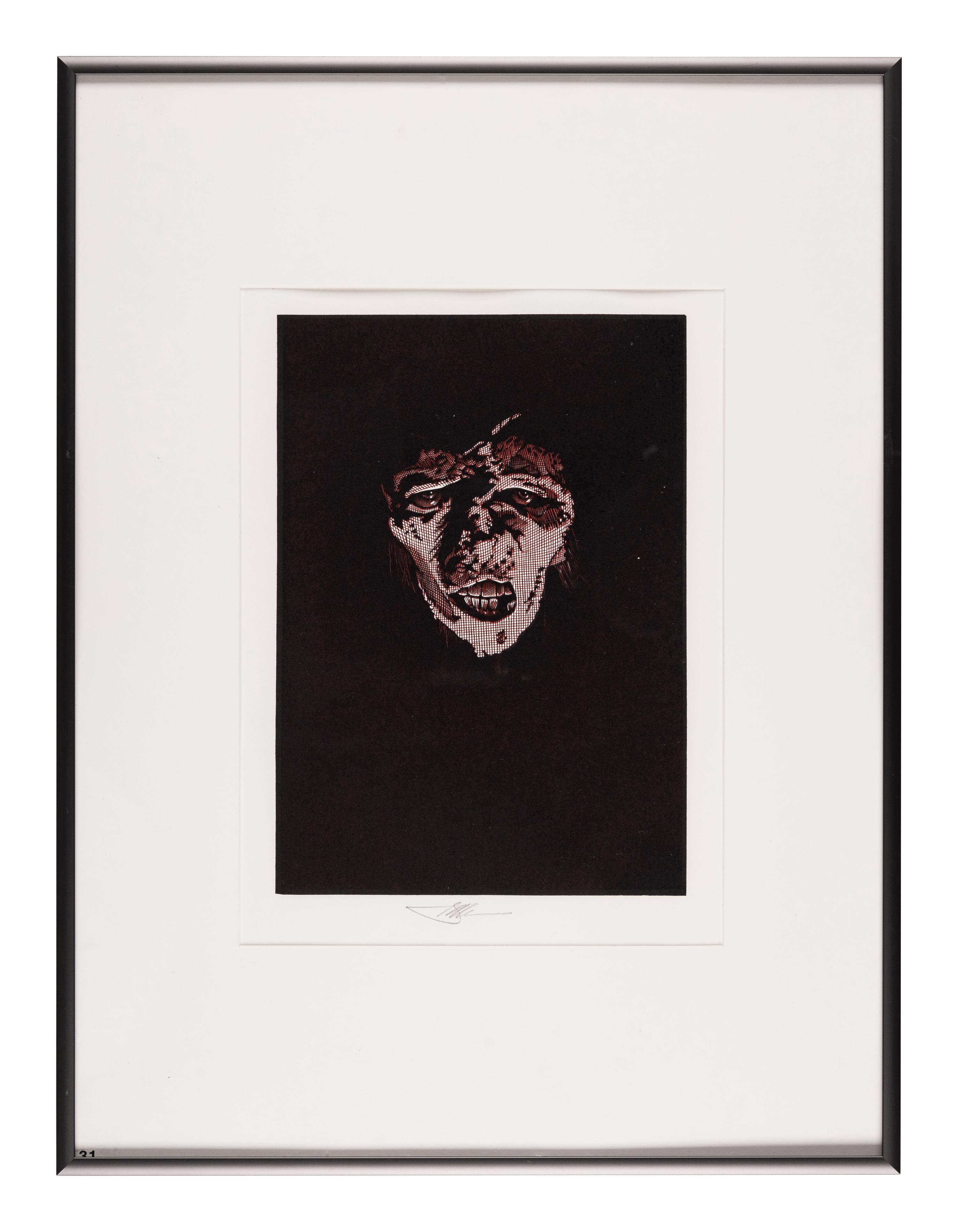 [MOSER, Barry, illustrator]. A group of 3 multiple color block prints from the Pennyroyal Press edition of Frankenstein, [West Hatfield, MA: Pennyroyal Press, 1983].