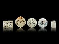 Five Chinese Hardstone Pendants