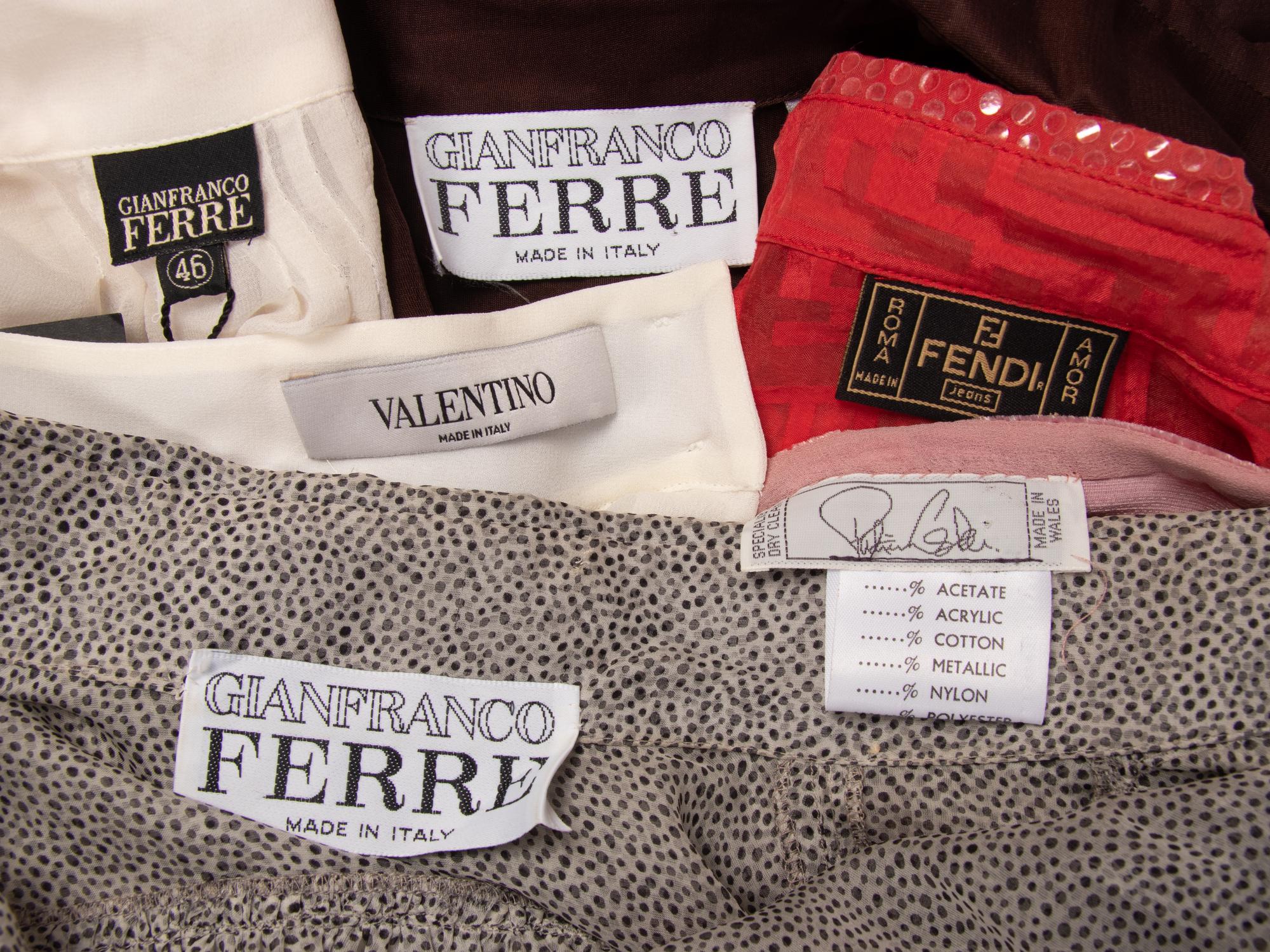 Six Designer Blouses, Fendi, Valentino and Others