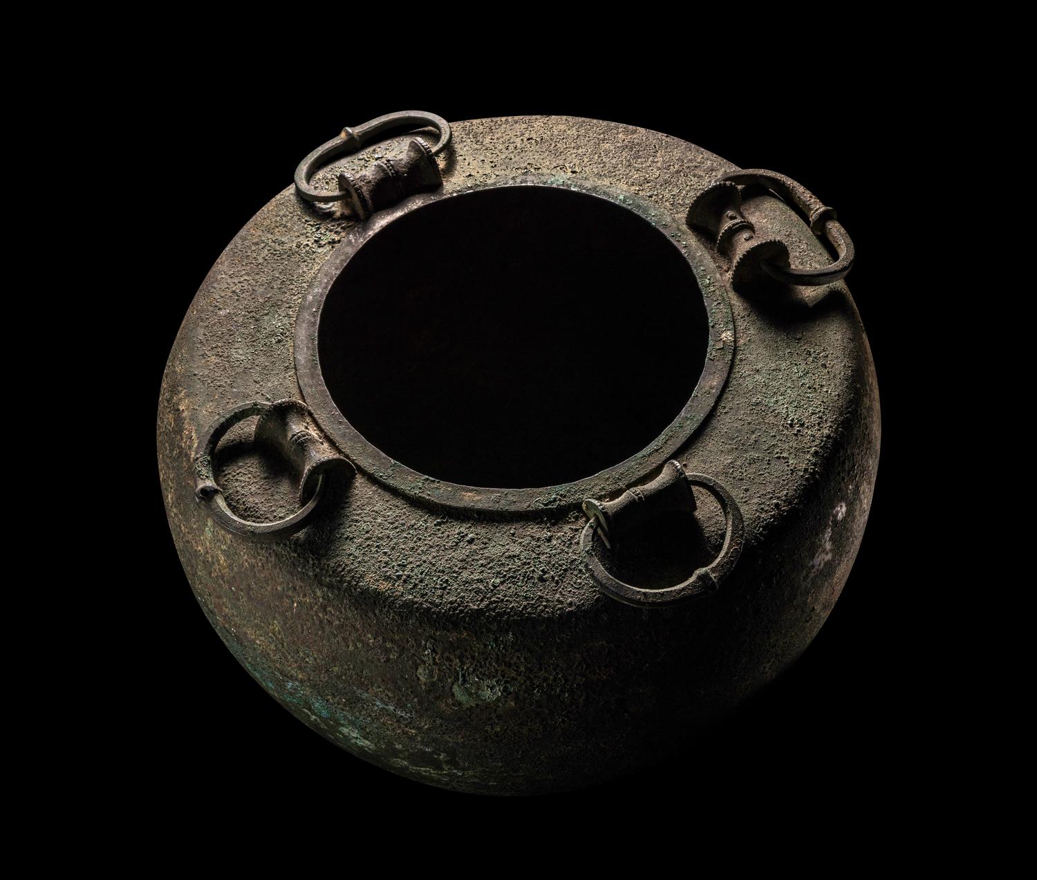 A Greek Bronze Cauldron with Lid
