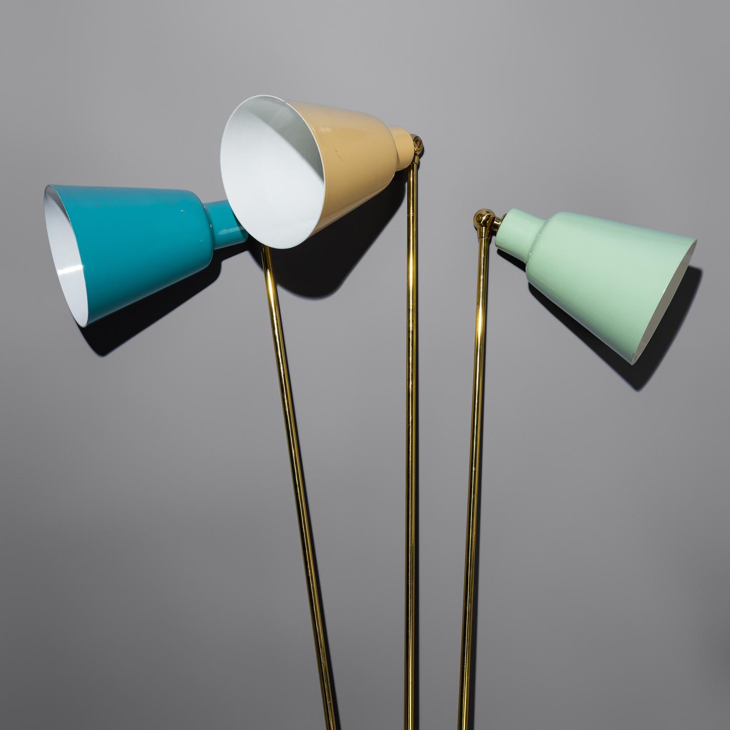 Pair of three-arm adjustable wall sconces