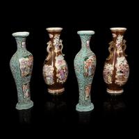 Two Pairs of Chinese Export Style Famille Rose Porcelain Vases — 外銷風格粉彩人物圖瓶兩對