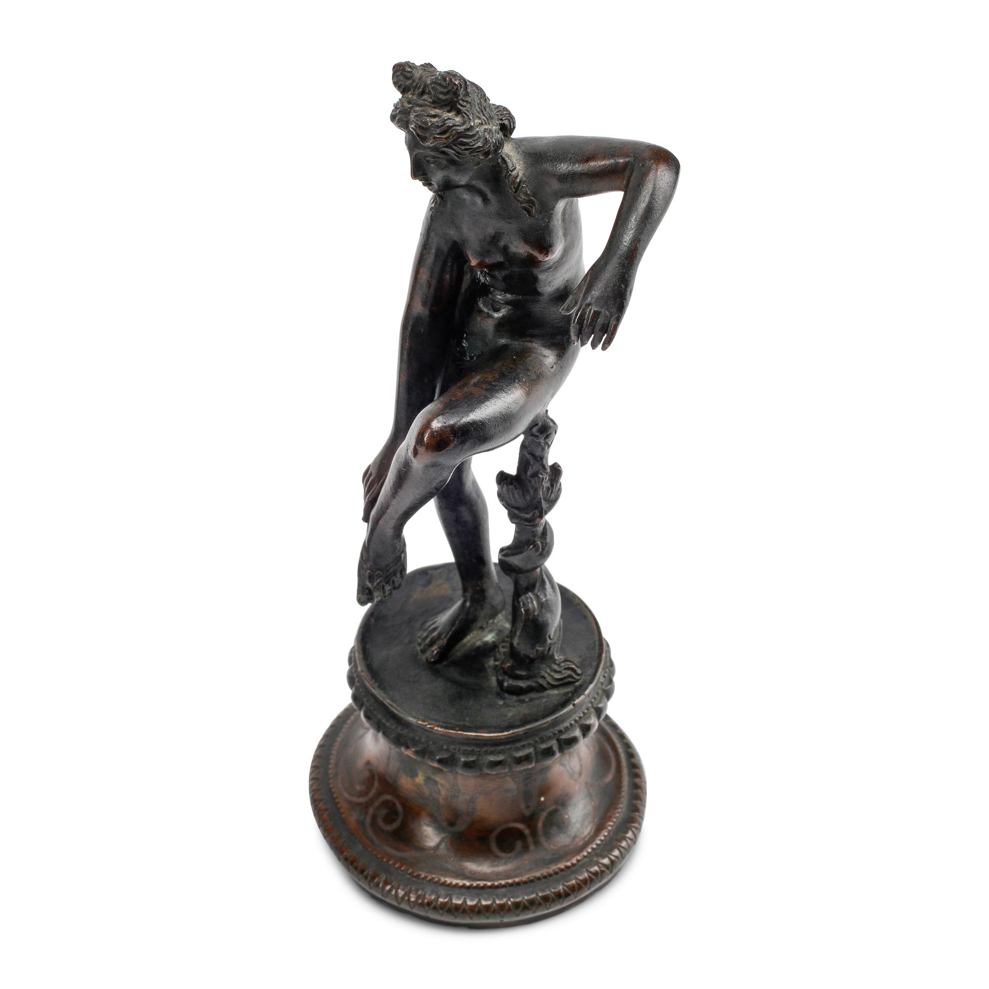 A Group of Eight Italian Grand Tour Style Patinated Bronze Figures