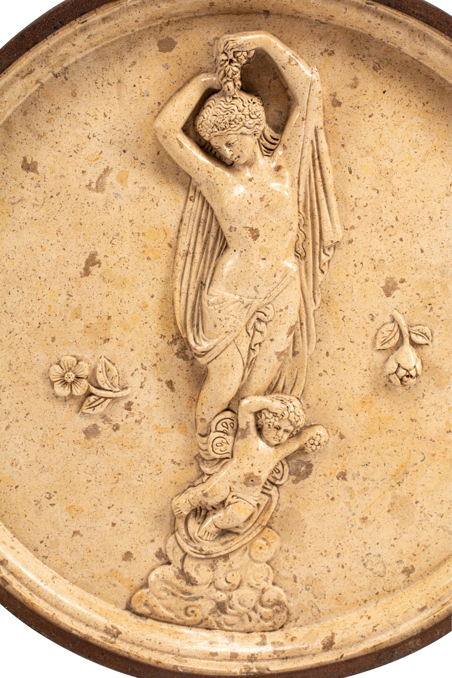 A Pair of Neoclassical Style Marble Roundels
